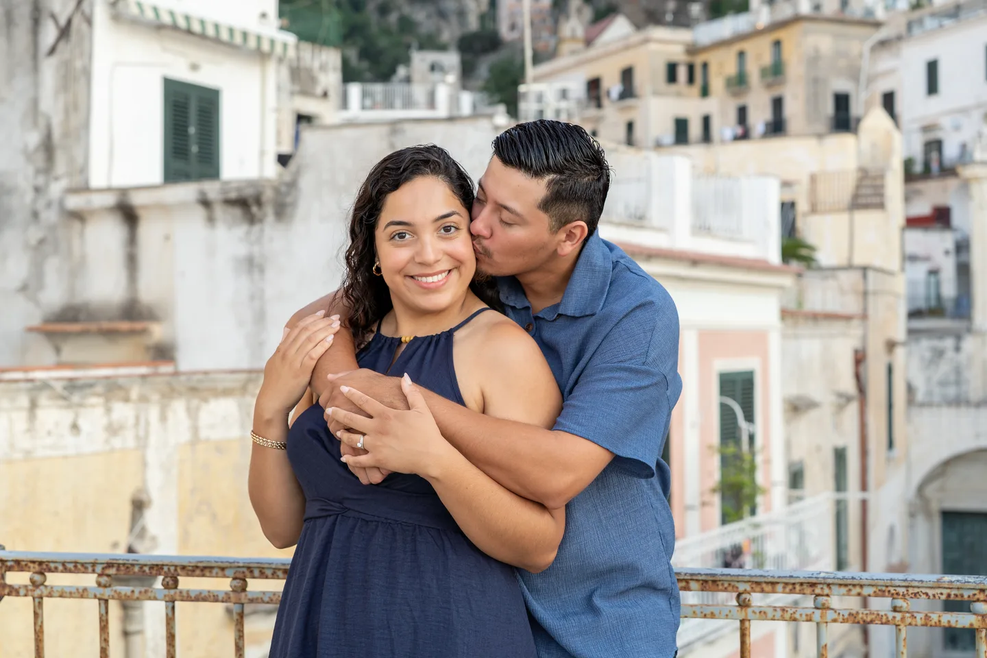 A kiss on Esmeralda’s cheek above the village square