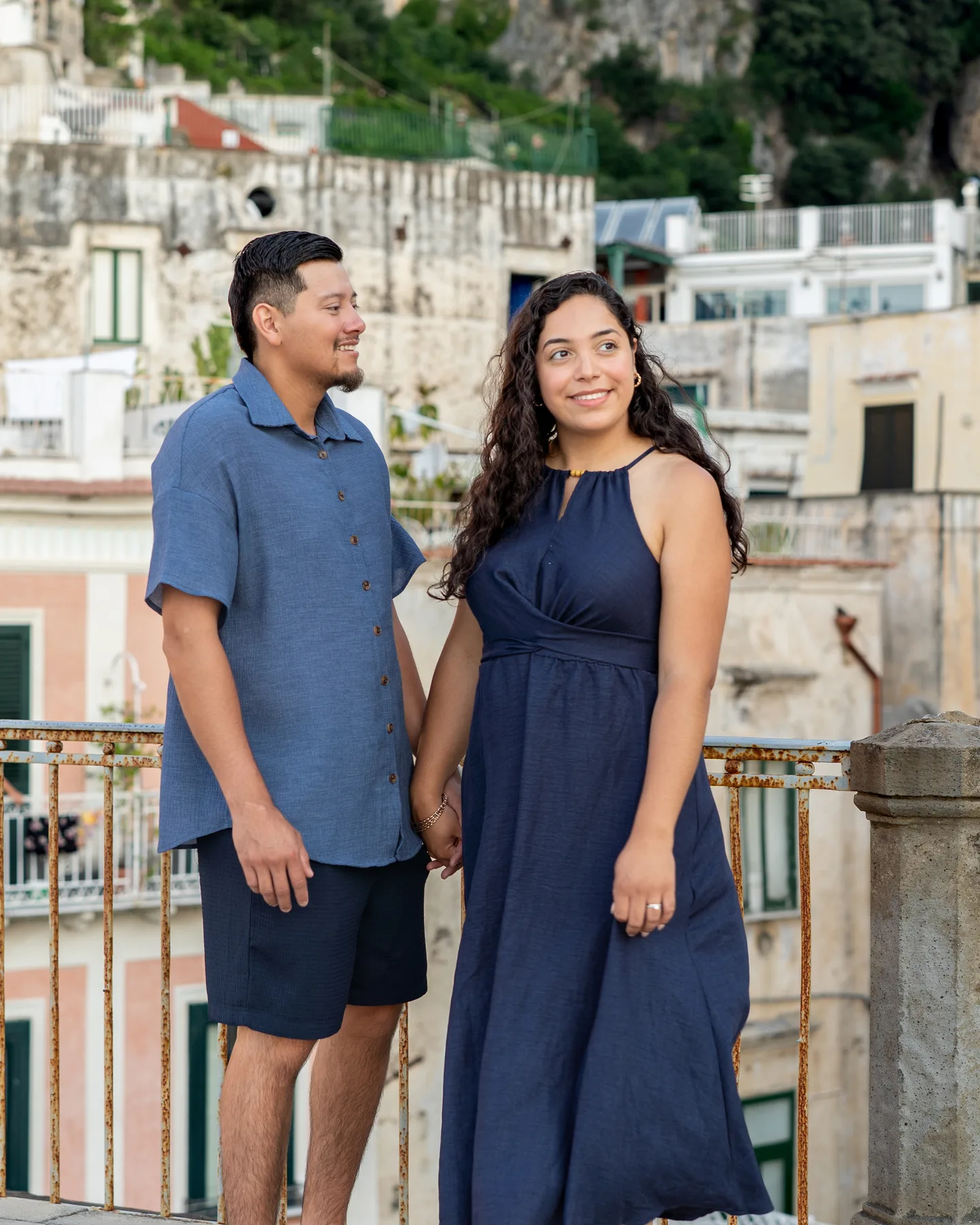 Esmeralda and her companion looking at one another above the square