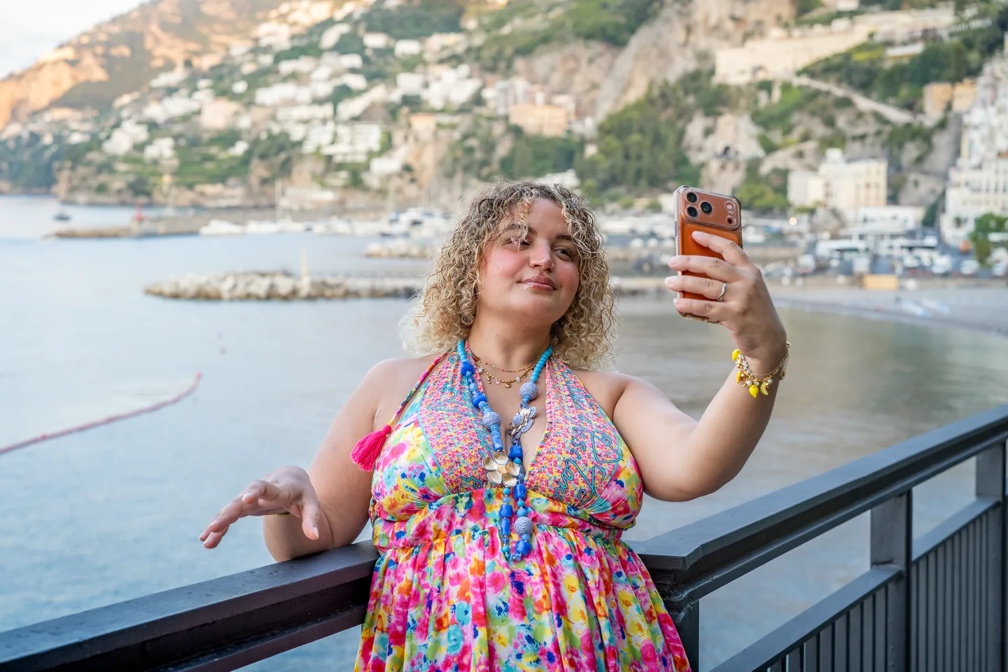 Hinad taking a selfie above the water