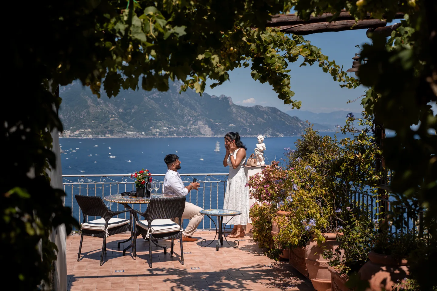 The proposal seen through the villa garden