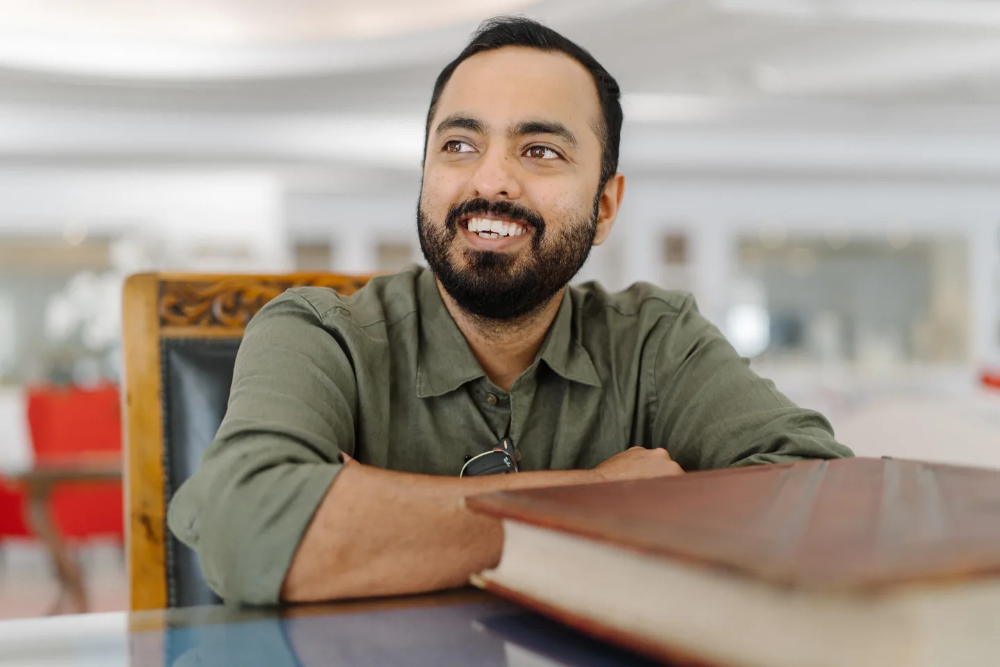 A close portrait of Jatin smiling