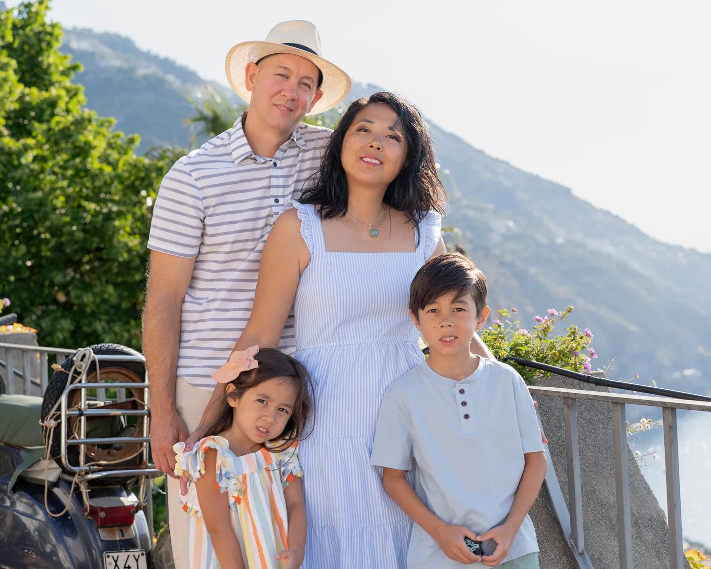 Nick and his family above the coastline in Praiano