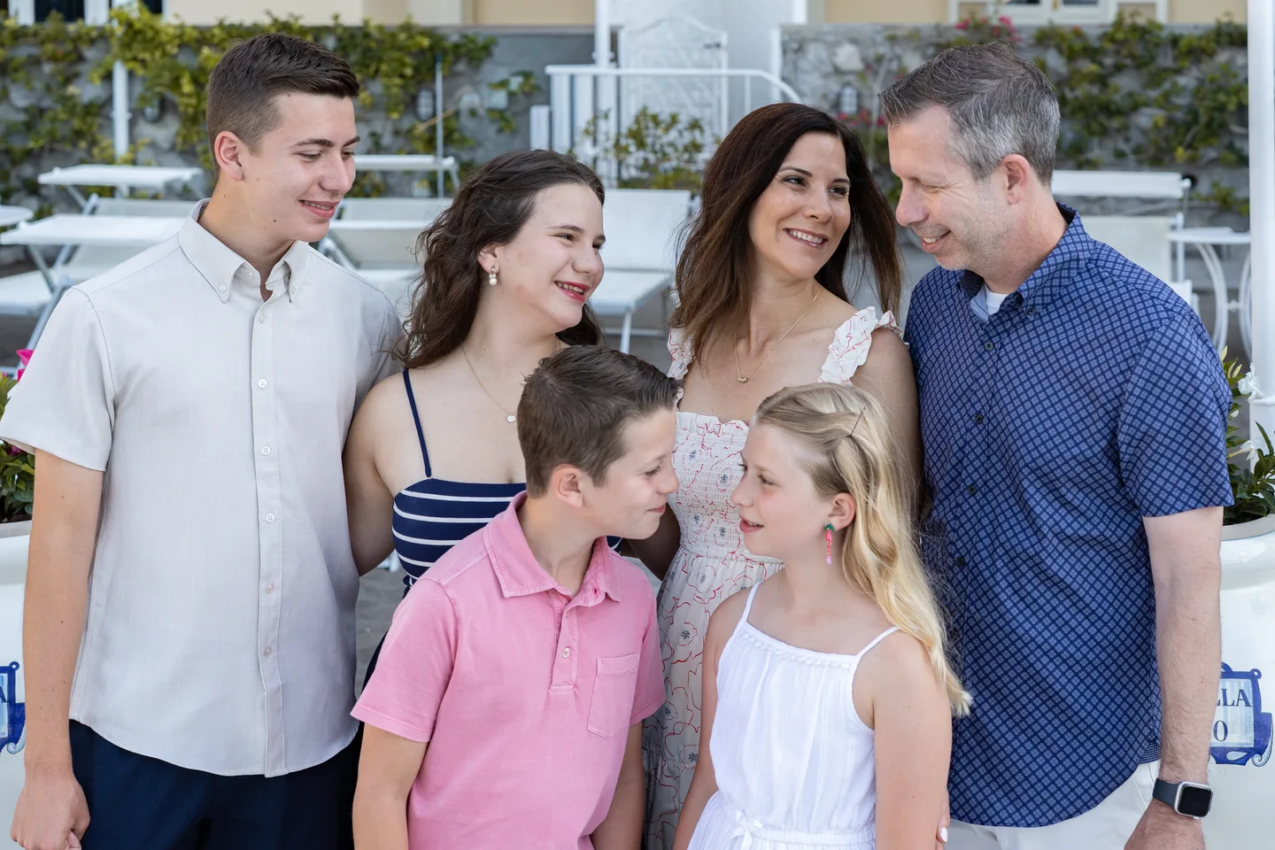 A shared laugh in the family group