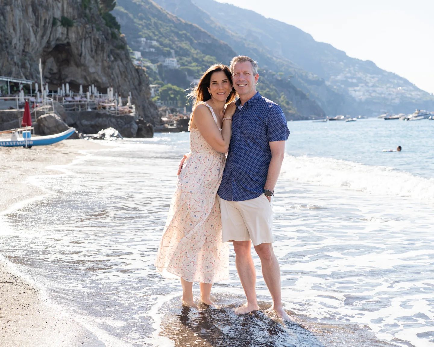The couple together at the water’s edge