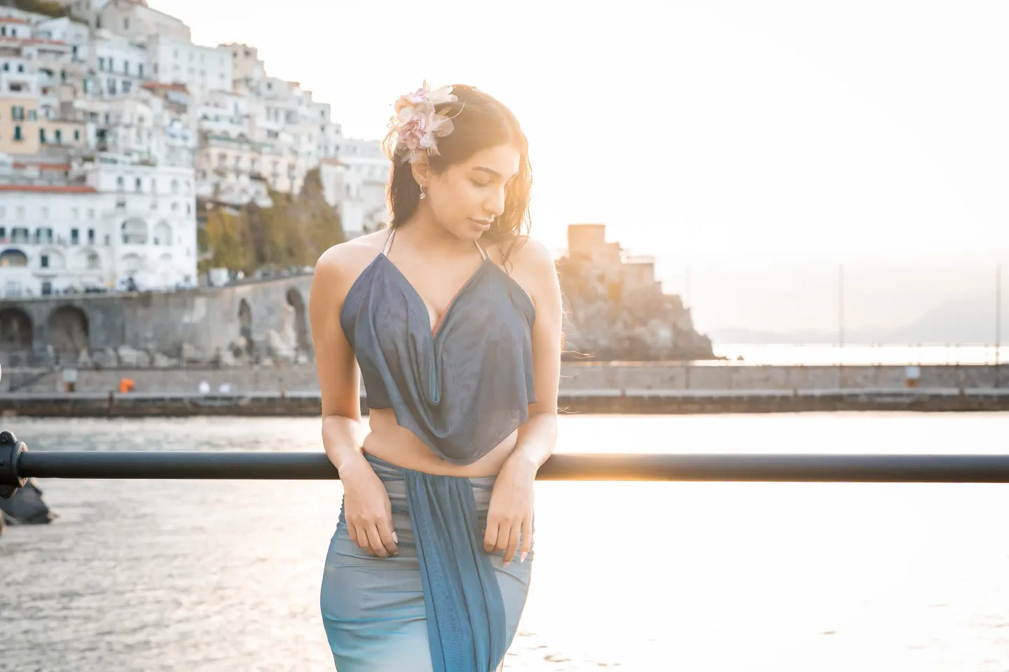 Editorial fashion in natural Amalfi light