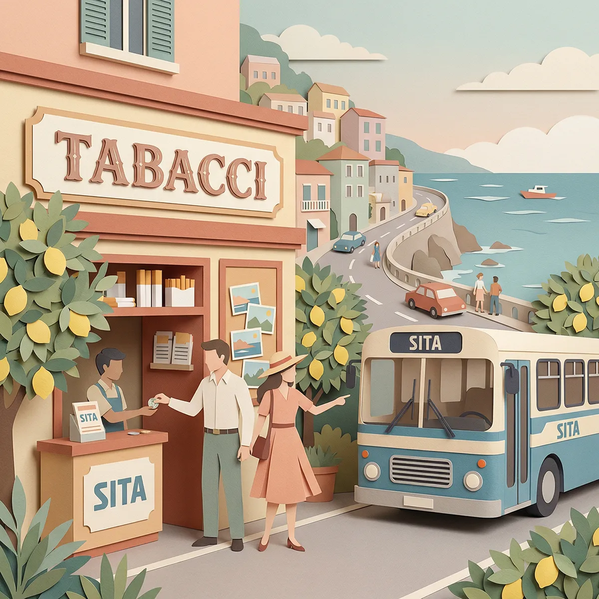 Public transport connections along the Amalfi Coast