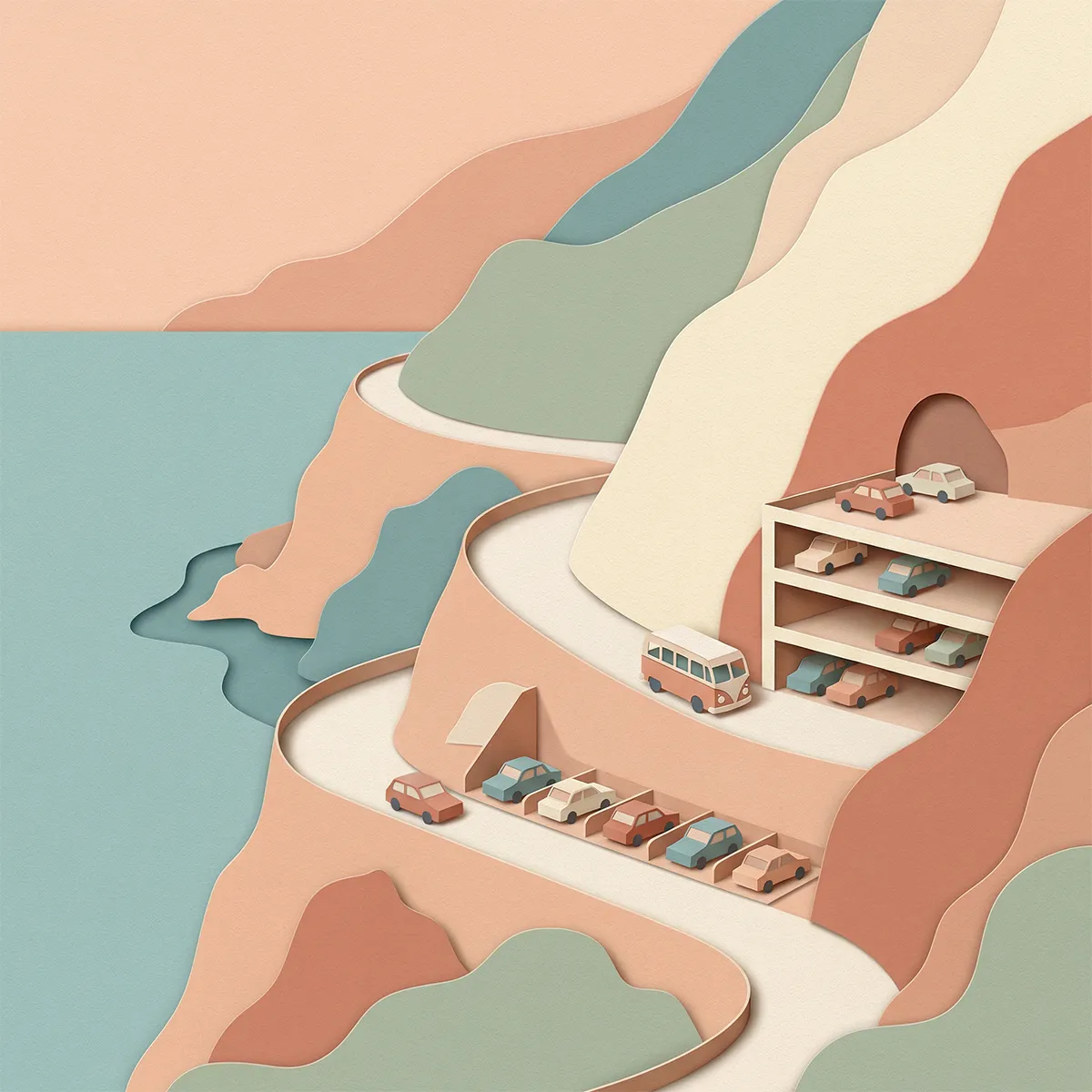 Parking area on the Amalfi Coast